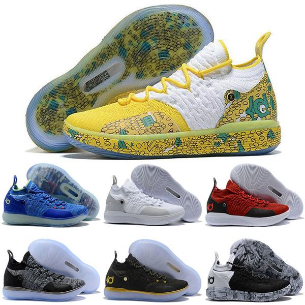 

kd 11 kids casual shoes men women youth red paranoid persian violet pe fly kevin durant 11s xi casual shoes, Black