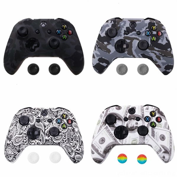 

owdvt new 18 colors for xbox one controller silicone skin case + grip thumb stick analog cap for x box one 1 x s joystick