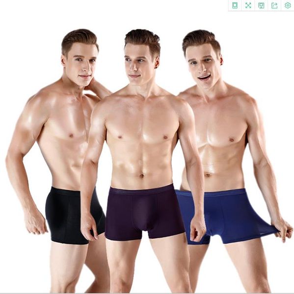 

mens modal breathable boxers underwears designer fashion diary underwear males solid color lift hip underpants, Black;white