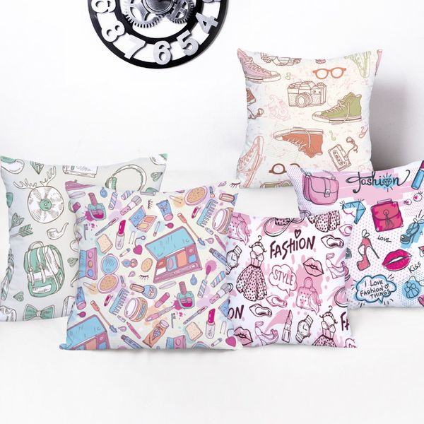 Elegant Cushion Covers Pink Toss Pillow Ice Cream Colorful