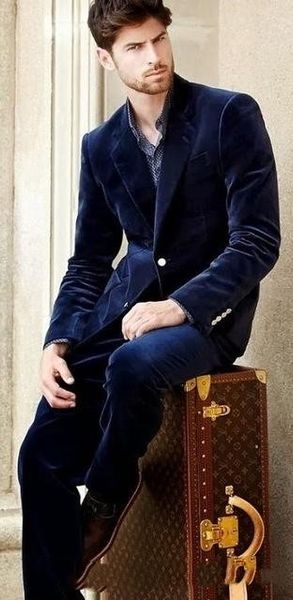 

velveteen wedding tuxedos slim fit suits for men groomsmen suit two pieces prom formal suits (jacket+pants+tie) 050, Black;gray