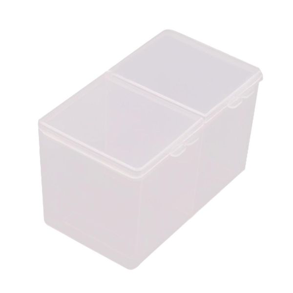 

2-compartments clear cotton pad swab container uv gel polish storage box new sale