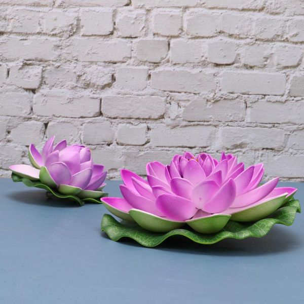

decorative flowers & wreaths 6pcs artificial lifelike lotus lilies simulation plastic pond plants home decoration - 4pcs size l and 2pcs m (