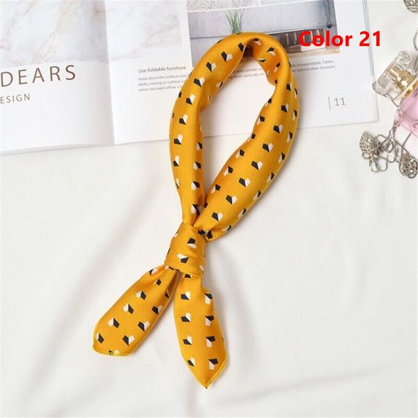 New Fashion Elegant Women Square Silk Feel Satin Scarf Skinny