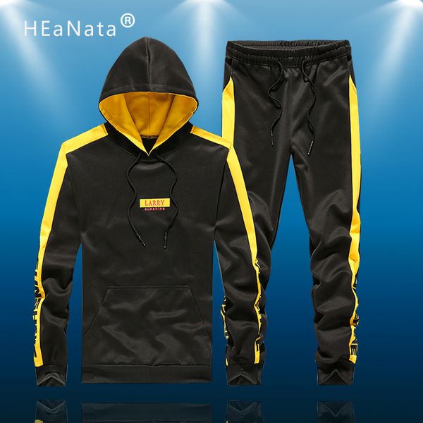 

men running clothing workout men hooded hoodies sweatpants winter two pieces fitness suits mens sport training suit sport man, Black;blue