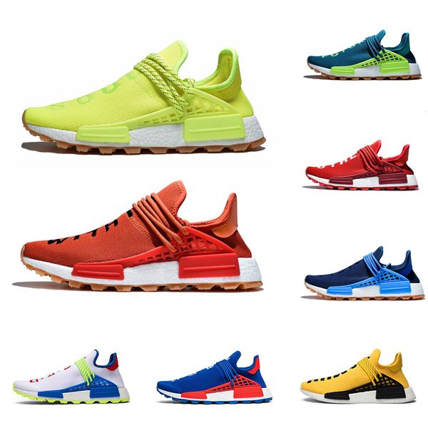 

2020 new nmd human race hu pharrell williams men women running shoes nerd black red canvas designer solar pack mens trainer sports sneaker