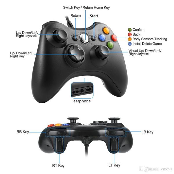 

new usb wired gamepad for xbox 360 controller joystick for official microsoft pc controller for windows 7 8 10
