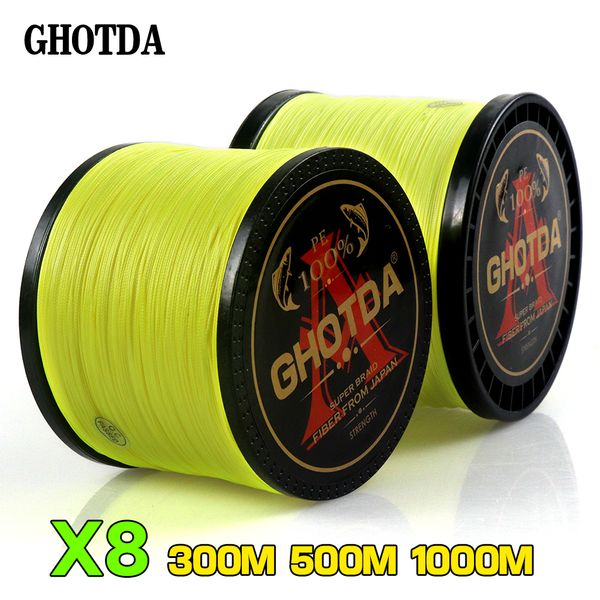 

ga braided fishing line 8 strands fluorescent yellow 100m 150m 300m 500m 1000m cord linha multifilamento 8 fishing