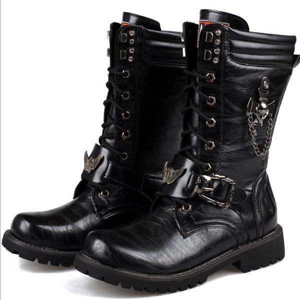 

37-45 boots men black fashion motorcycle boots