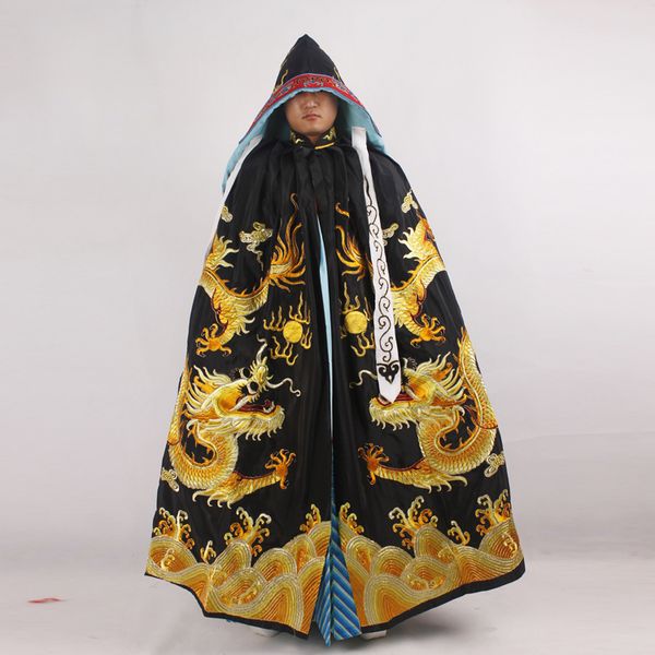 

embroidery dragon pattern dramaturgic emperor's mantle costume china operas costume carnival chinese beijing opera drama cloak, Red