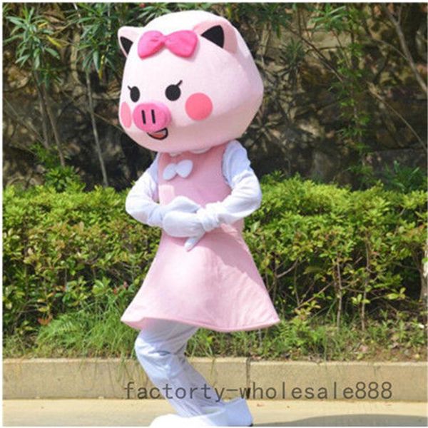 

2019 gg bond pig mascot halloween costume suits game dress outfit, Red;yellow