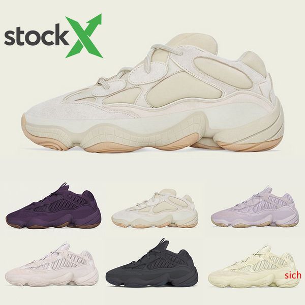 

soft vision 500 stone bone white running shoes mens womens super moon yellow utility black blush salt kanye west designer sports sneakers