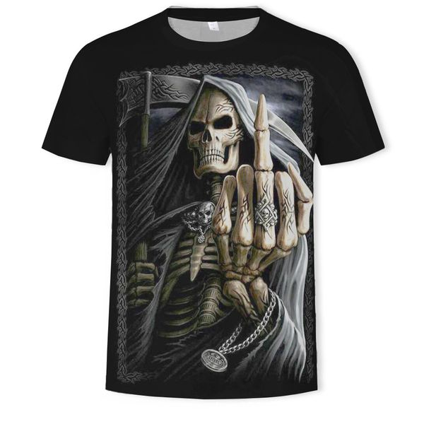 

mens designer skeleton 3d printing casual short sleeve t-shirt, White;black