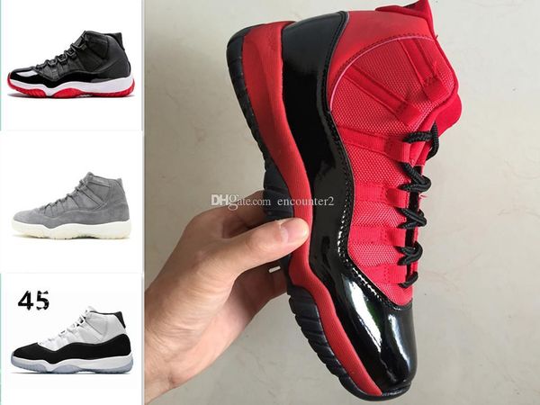 

2020 11 11s cap and gown bred concords basketball shoes men women 11 space jam 45 gym red sneakers 7-13
