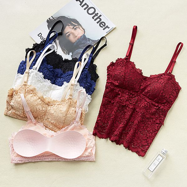 

women lace camisoles female tube underwear lace tanks bralette, Black;white