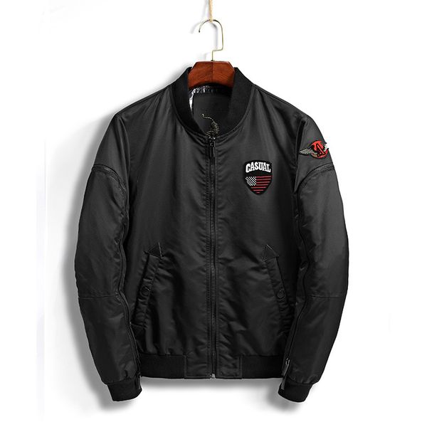 

new army green black clothes thick thin pilot men bomber jacket motorcycle coat dripshipping, Black;brown