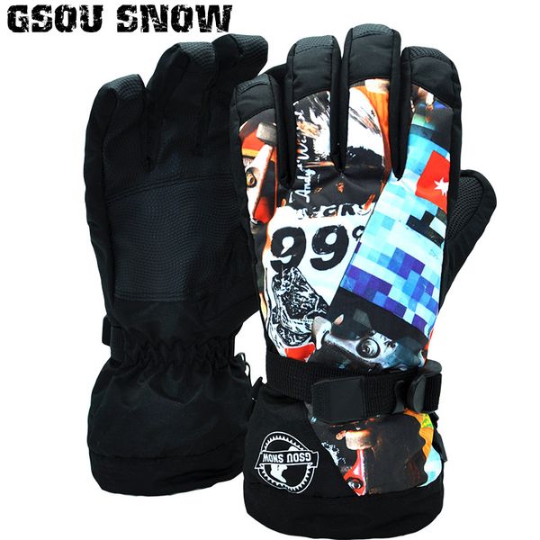 

2017 men gsou snow touch screen skid windproof waterproof outdoor sport wear riding skiing snowboard male super warm ski glove
