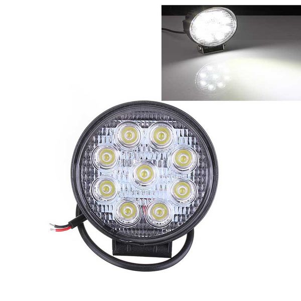 

27w car 9led round work light bright lamp white for camp truck atv