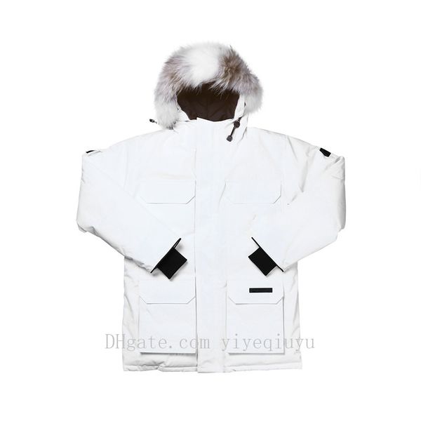 

dhl mens designer winter coats canada 100%thick jackets luxury doudoune parka windbreaker down jacket real wolf fur, Black