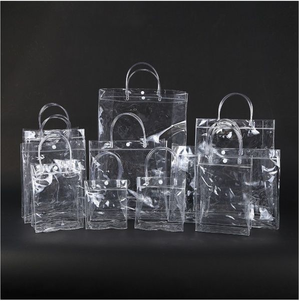 

new fashion pvc women clear bag transparent tote luxury design cosmetic shoulder hangbags storage bags for work stadium approved