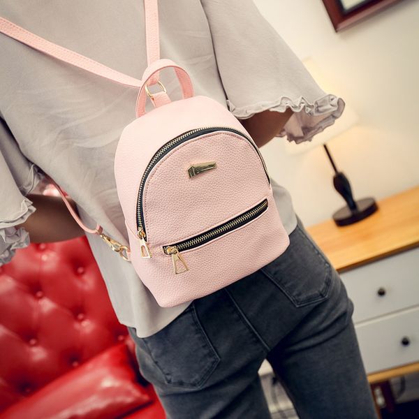 

fashion women mini backpack pu leather college shoulder satchel school rucksack ladies girls casual travel bag ser88