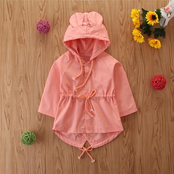 

windbreaker jacket outwear spring autumn pure color windbreaker jacket toddler kids baby girls trench fashion cartoon coat, Blue;gray