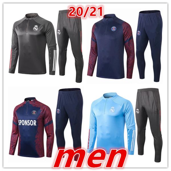 

2020 2021 новый спортивный костюм реал мадрид париж майки реал мадрид куртка 20 21 мужской футбольный спортивный костюм футбольный тренирово, Black