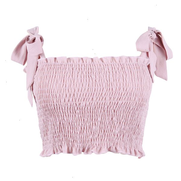 

woman tanks summer tube women bustier tees feamle strap ruched tank elastic camis crop streatwear, White