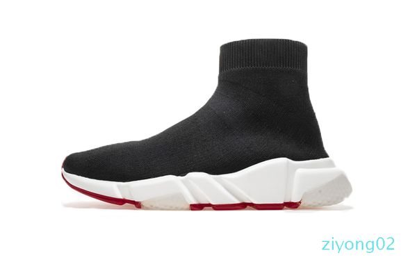 

2019 designer shoes speed trainer black red gypsophila triple black fashion flat sock men women casual shoes runner with dust bag 02z