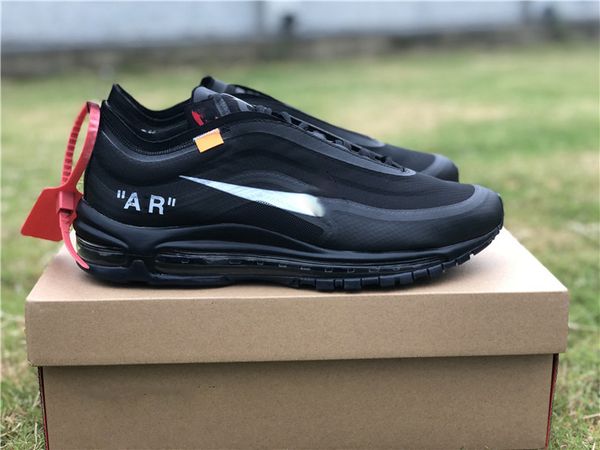 

with box off menta grey black white 97s mens running shoes for men sports womens sneakers air trainers size 36-46 maxes, White;red