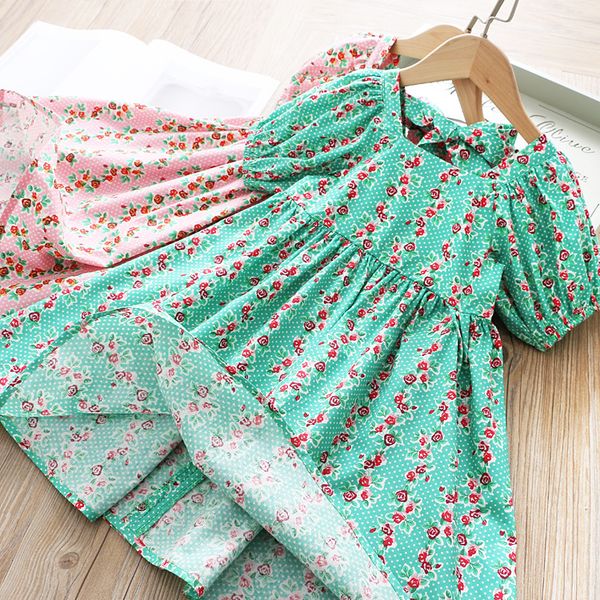 

девушки лето роза цветок платье 2020 детская одежда, Red;yellow