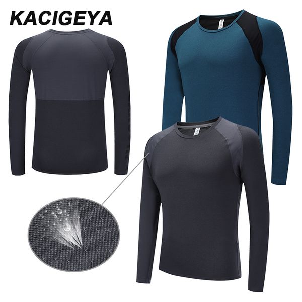 

запуск мужчин длинные рубашки спортивная compression dry fit top тонкий gym футбол джерси бодибилдинг тренировки рубашки