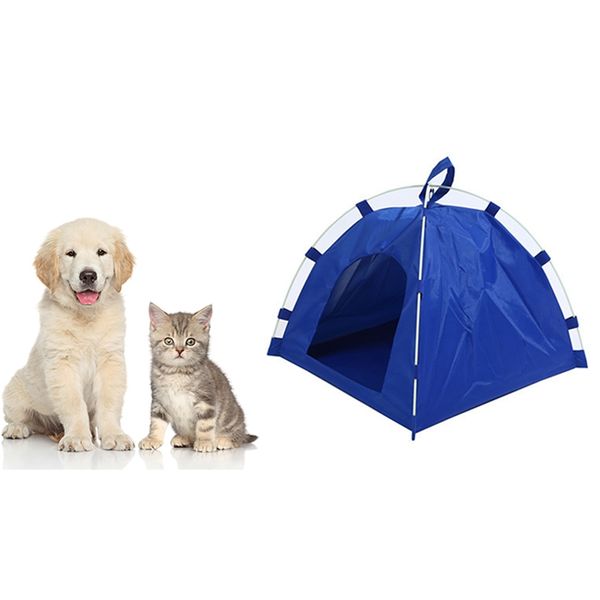 

lovely pet tent dog cat oxford cloth fiber rod waterproof puppy kitten detachable folding sleeping bed mat