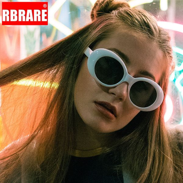 

rbrare oval sunglasses women goggles vintage round thick border frame glasses classic male colorful candy color pink sun glasses, White;black
