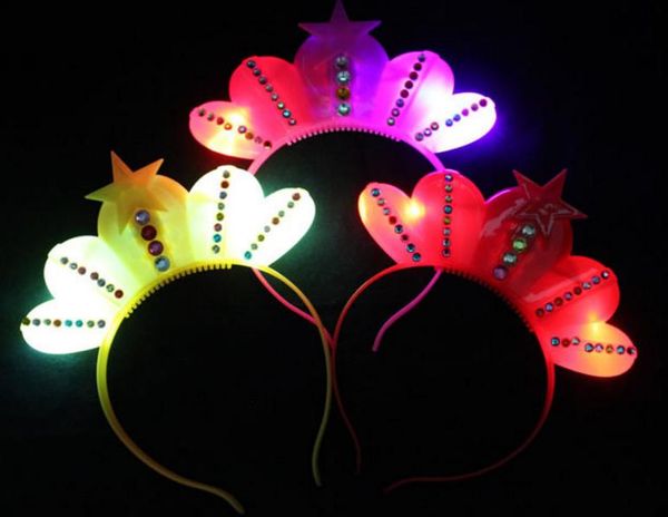 

led crystal crown headband light up party rave fancy dress costume light up party flashing child headband christmas favors