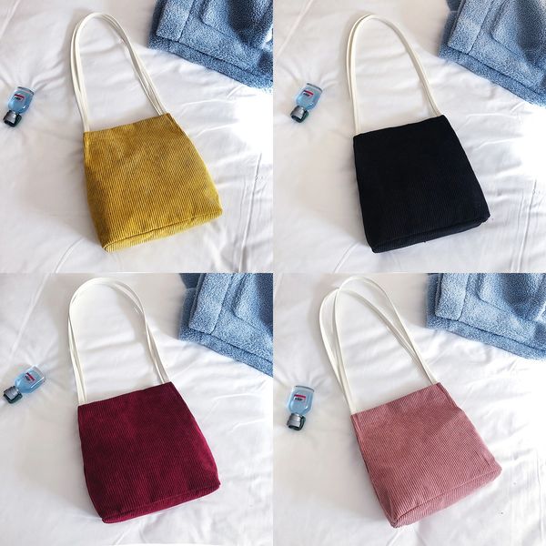 

small female 2019 fashionable texture western corduroy shoulder bucket bucket bag cartoon cute shoulder hand bag