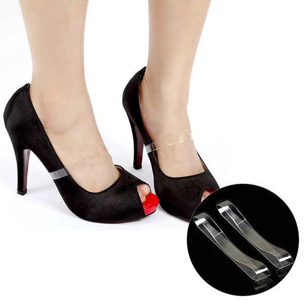 

3 pairs transparent invisible shoe strap for holding loose shoes dancing high heels, Black