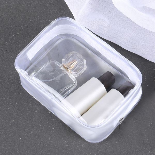

2019 new pvc cosmetic bag transparent waterproof travel pocket portable cosmetic bag zipper jelly pvc women