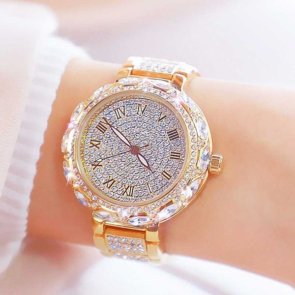 

fashion women bracelet watches stainless steel rhinestone crystal ladies quartz watch women dress clock dropshiping montre femme, Slivery;brown