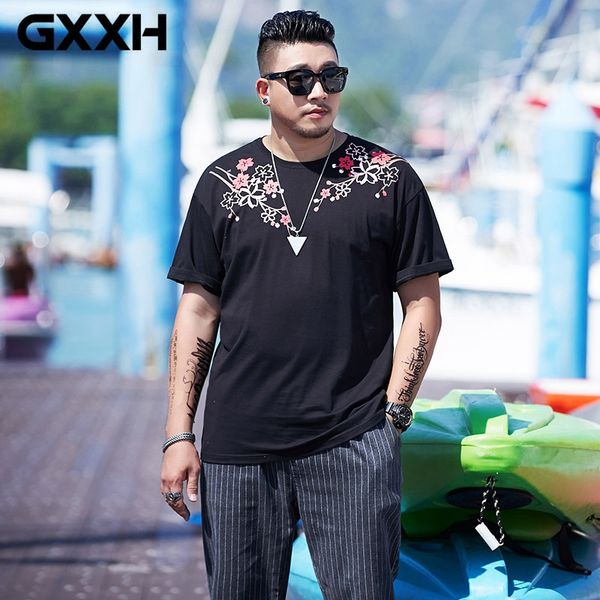 

men's t-shirts gxxh plus size men t shirt oversized 2021 tshirt cotton casual short sleeve t-shirt mens black white tees summer 7xl, White;black