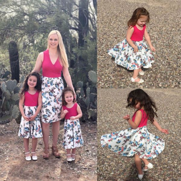 

mommy and me family matching mother daughter flower sundress for kid women