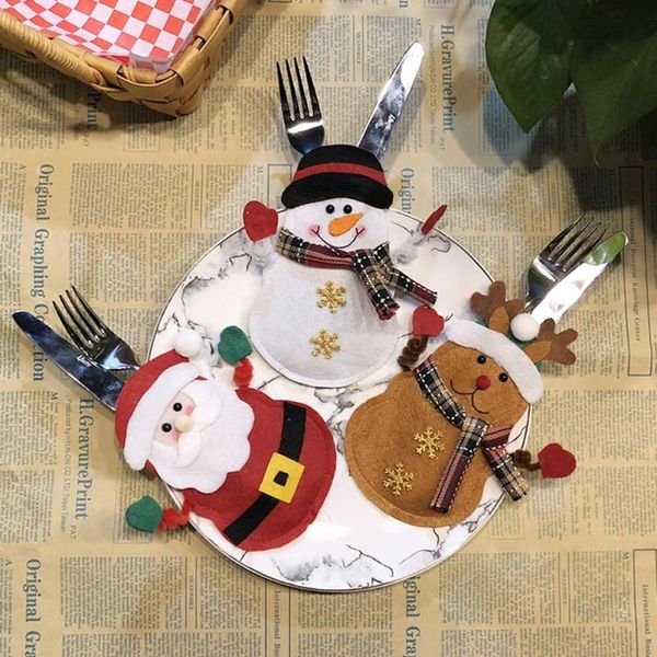 

christmas decoration santa claus knife fork bag cutlery holder pocket seiko handicraft processing manufacturing for xmas