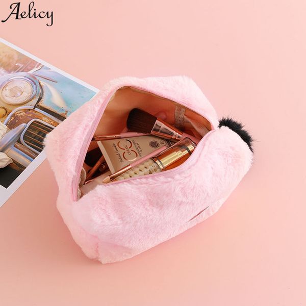 

aelicy female cute plush cosmetic storage bag multi-function household fashion sweet purse organizer bolsa de almacenamiento