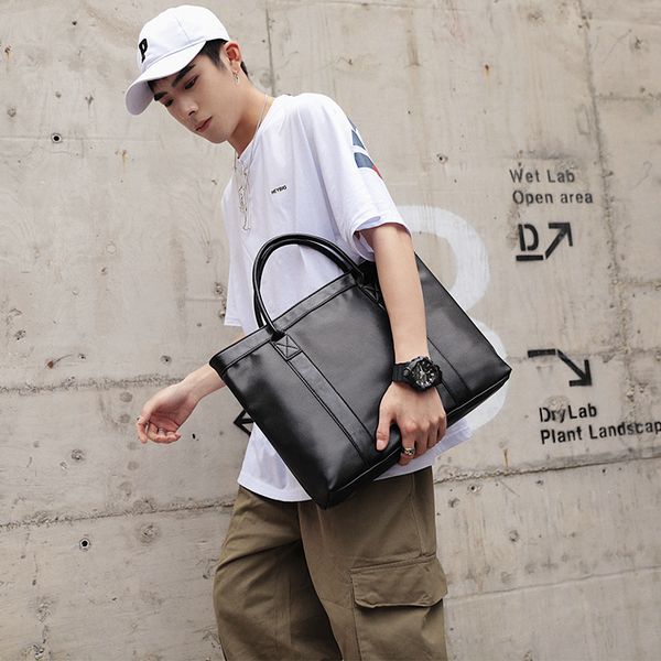 

leisure and simple men's portable documents shoulder bag handbag trend leather