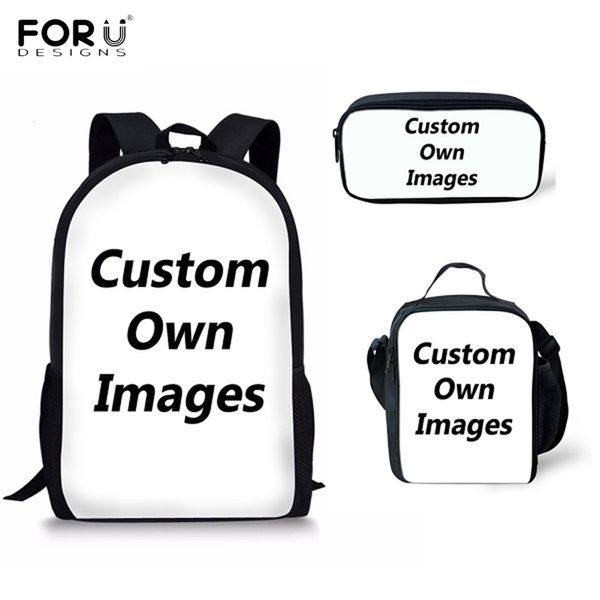 

forudesigns custom your own logo/image/p print school bags for boys girls school students schoolbag casual children backpack