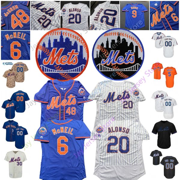 

New York Custom Mets Jersey Jeff McNeil Amed Rosario Dominic Smith Michael Conforto Carlos Gomez Juan Lagares Yoenis Cespedes Women Youth