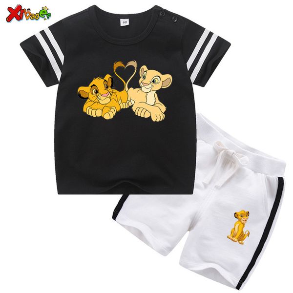 

kids set clothes cartoon t shirt 2020 summer t-shirt children's clothing boys tshirt+short pant 2pcs toddler baby girls tee y200525, White