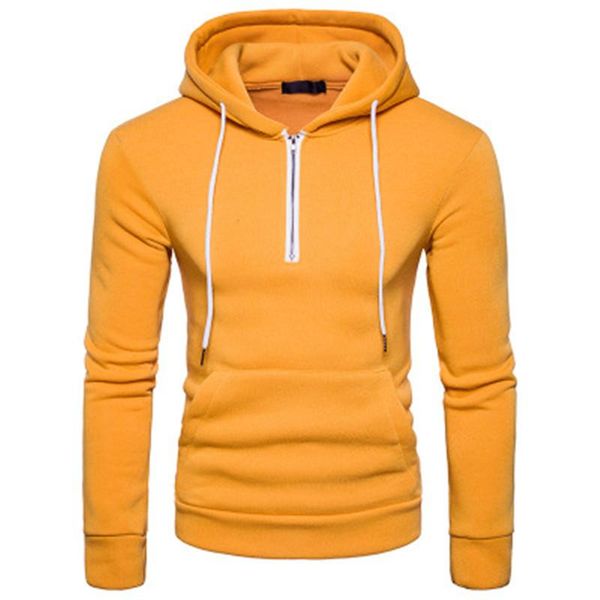 

zipper solid color man hoodies sports casual fashion long sleeve hoodies designer sweatshirts autumn new male loose hooded cardigan clothing, Black