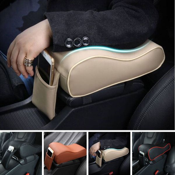 

universal car auto pu leather armrest center console arm rest soft pad cushion cover mat center box armrest supports protective
