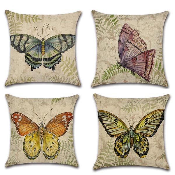 

cute butterfly pattern pillow case beautiful butterfly cotton linen pillow case decorative pillowcases kussensloop almohada